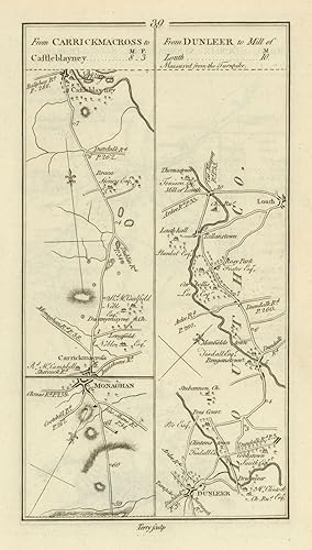 Image du vendeur pour From Carrickmacross to Castleblayney // from Dunleer to Mill of Louth mis en vente par Antiqua Print Gallery