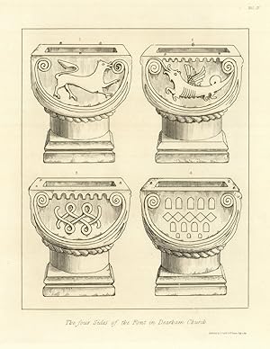 The Four Sides of the Font in Dearham Church