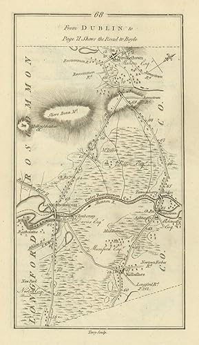 Bild des Verkufers fr [Road from Dublin to Killala to Roscommon by Lanesboro & to Boyle by Strokestown] from Dublin to. page 71 Shows the Road to Boyle zum Verkauf von Antiqua Print Gallery