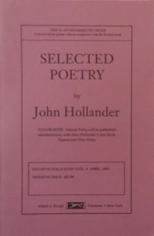 Seller image for Selected Poetry (Uncorrected Proof) for sale by Derringer Books, Member ABAA