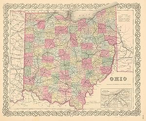 Immagine del venditore per J.H. Colton's 1855 Map of Ohio venduto da Art Source International Inc.