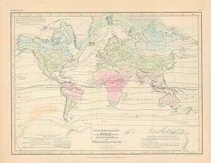 Seller image for Milner's 1850 Meteorogical Map of the World Showing Distribution of the Temperature of the Air for sale by Art Source International Inc.