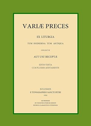 Seller image for Variae preces for sale by Libro Co. Italia Srl
