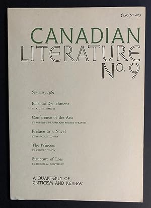 Imagen del vendedor de Canadian Literature 9 (No. 9, Summer 1961) - includes Preface to a Novel by Malcolm Lowry a la venta por Philip Smith, Bookseller
