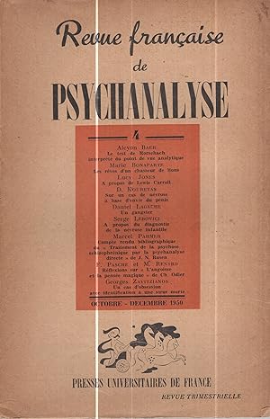 Seller image for Revue Franaise de Psychanalyse n 4 dcembre 1950 for sale by PRISCA