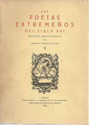 Image du vendeur pour LOS POETAS EXTREMEOS DEL SIGLO XVI. TOMO I mis en vente par Palabras & Cosas