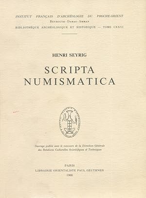 Seller image for Scripta Numismatica. Melanges d'Archeologie et d'Histoire. for sale by Kutub Ltd