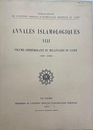 Image du vendeur pour Annales Islamologiques Tome VIII (8) mis en vente par Kutub Ltd