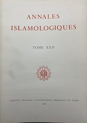 Image du vendeur pour Annales Islamologiques Tome XXII (22) mis en vente par Kutub Ltd