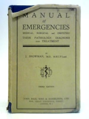 Imagen del vendedor de Manual of Emergencies a la venta por World of Rare Books