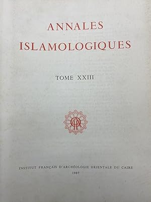 Image du vendeur pour Annales Islamologiques Tome XXIII (23) mis en vente par Kutub Ltd