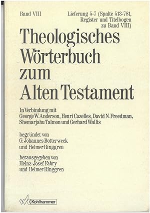 Image du vendeur pour Worterburch Zum Alten Testament. Band VIII (Lieferung 7-5, Spalte 513-781. Register und Titelbogen zu band VIII). mis en vente par Kutub Ltd