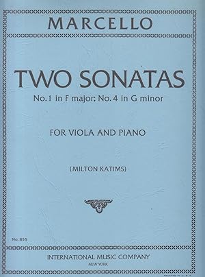 Image du vendeur pour Two Sonatas, No.1 in F major and No.4 in g minor for Viola and Piano mis en vente par Hancock & Monks Music