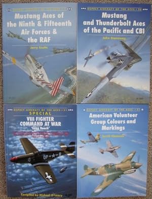 Seller image for [Lot of 4] Osprey Aircraft of the Aces: Includes #7 -Mustang Aces of the Ninth & Fifteenth Air Forces & the RAF; #26 -Mustang and Thunderbolt Aces of the Pacific and CBI; #31-VIII Fighter Command at War; and #41 -American Volunteer Group Colors & Markings for sale by Crossroad Books