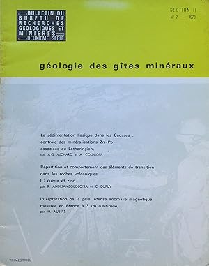 Image du vendeur pour BULLETIN du BUREAU de RECHERCHES GOLOGIQUES et MINIRES Deuxime Srie Section II N 2 - 1978 Gologie des gtes minraux mis en vente par Bouquinerie L'Ivre Livre