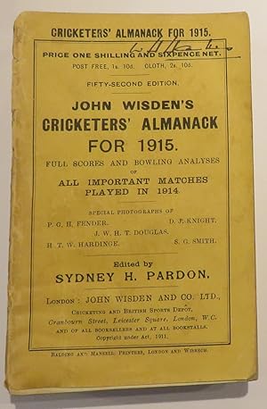 Immagine del venditore per John Wisden's Cricketers Almanack For 1915 venduto da St Marys Books And Prints