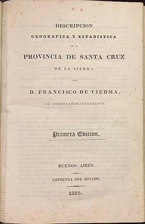 Descripcion Geografica y Estadistica de la Provincia de Santa Cruz de la Sierra