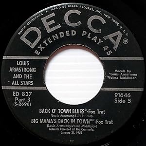 Image du vendeur pour Louis Armstrong And The All Stars [7" 45 rpm EP] mis en vente par Kayleighbug Books, IOBA