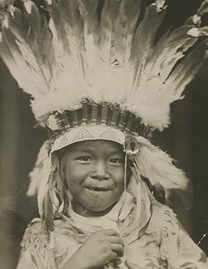Portraits of Little Holy Flower, Hold His Hand, and Come in Camp, Three American Indian Child Per...