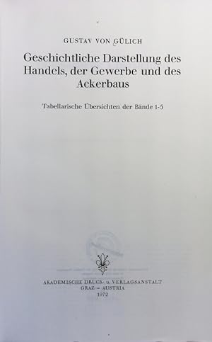Geschichtliche Darstellung des Handels, der Gewerbe und des Ackerbaus ; 1/2.