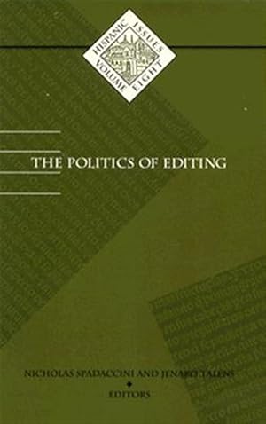 Imagen del vendedor de Politics of Editing a la venta por GreatBookPricesUK