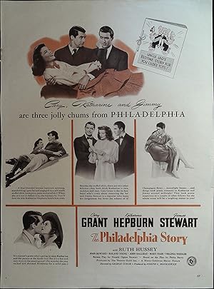 Imagen del vendedor de The Philadelphia Store Trade Print Ad 1940 Grant, Hepburn, Stewart! a la venta por AcornBooksNH