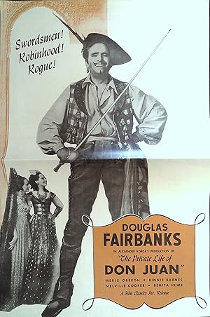 Imagen del vendedor de The Private Life of Don Juan Pressbook 1934 Douglas Fairbanks Sr., Merle Oberon. Scarce! a la venta por AcornBooksNH