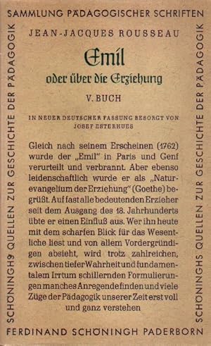 Bild des Verkufers fr Emil oder ber die Erziehung. zum Verkauf von Versandantiquariat Boller