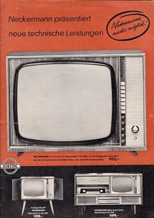 präsentiert neue technische Leistungen. Versandhaus-Katalog über Fernsehgeräte, Radiogeräte, Plat...