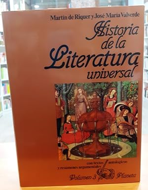 Imagen del vendedor de Historia de la literatura universal con textos antolgicos y resmenes argumentales 3 Literaturas medievales de transmisin escrita a la venta por Paraso Lector