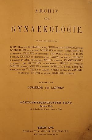 Archiv für Gynäkologie. Achtundsechzigster Band, Zweites Heft