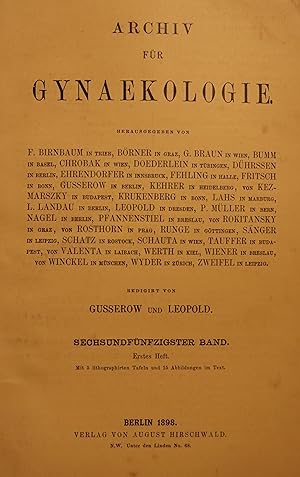Archiv für Gynäkologie. Sechsundfünfzigster Band, Erstes Heft