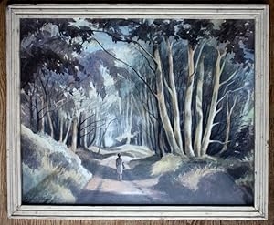 Original watercolour. Path through the wood