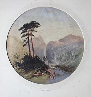 Original watercolour of a Mountain scene