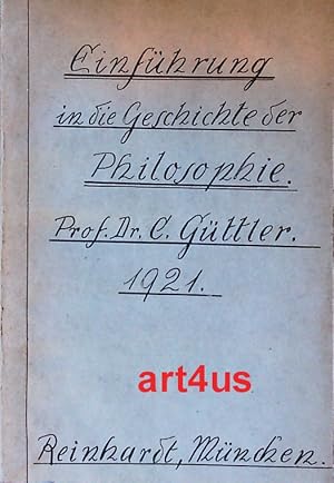 Bild des Verkufers fr Einfhrung in die Geschichte der Philosophie seit Hegel zum Verkauf von art4us - Antiquariat