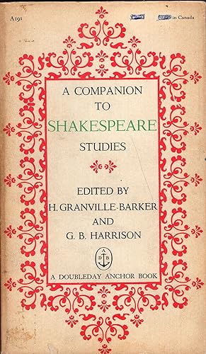 Immagine del venditore per A Companion to Shakespeare Studies venduto da A Cappella Books, Inc.