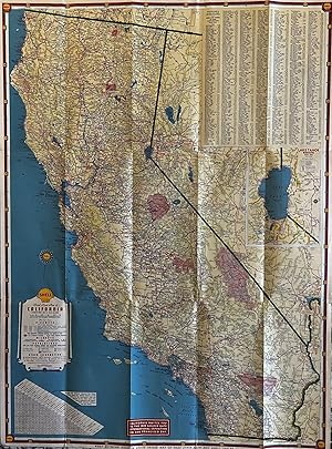 1939 Shell Oil Road Map of California