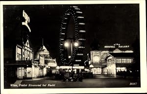 Bild des Verkufers fr Ansichtskarte / Postkarte Wien 2. Leopoldstadt, Prater Riesenrad bei Nacht zum Verkauf von akpool GmbH