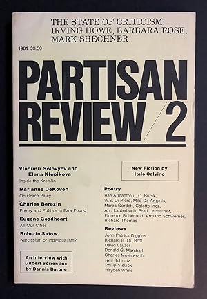 Seller image for Partisan Review, Volume 48, Number 2 (XLVIII; #2 1981) for sale by Philip Smith, Bookseller