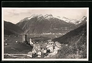 Bild des Verkufers fr Ansichtskarte Hospenthal, Ortsansicht gegen Andermatt und Oberalp zum Verkauf von Bartko-Reher