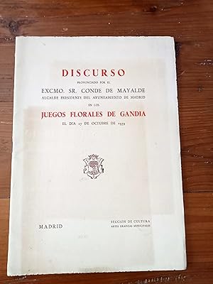JUEGOS FLORALES DE GANDIA. Discurso