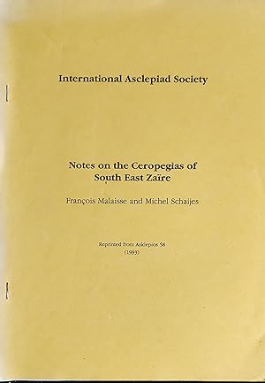 Image du vendeur pour Notes on the Ceropegias of South East Zaire mis en vente par Shore Books
