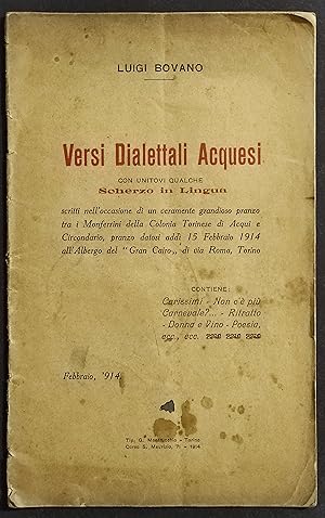 Versi Dialettali Acquesi - L. Bovano - 1914