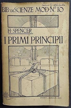 I Primi Principi - H. Spencer - Ed. Bocca - 1901