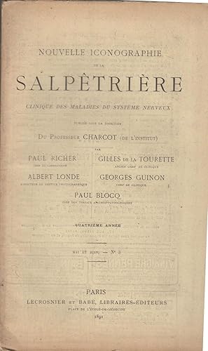 Imagen del vendedor de Nouvelle Iconographie de la Salptrire n 3 mai & juin 1891bre 1893 a la venta por PRISCA