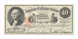 Circa 1880s American Exchange in Europe Share Warrant, $10/1 Share, Specimen