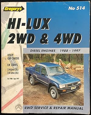Hi-Lux 2WD & 4WD : Diesel LN Series 2.4 litre (2L) engine and 2.8 litre (3L) engine, 1988-1997.