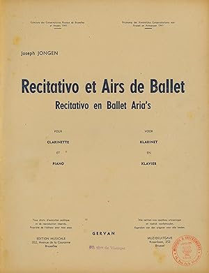 RECITATIVO ET AIRS DE BALLET pour Clarinette et Piano.