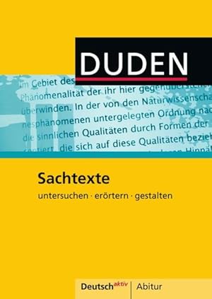 Bild des Verkufers fr Deutsch aktiv - Abitur: Sachtexte: Themenheft: untersuchen errtern gestalten zum Verkauf von Versandantiquariat Felix Mcke