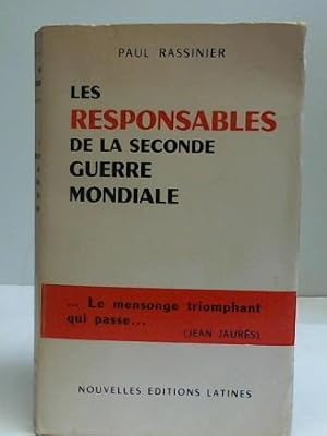 Imagen del vendedor de Les Responsables de la Seconde Guerre Mondiale a la venta por Celler Versandantiquariat